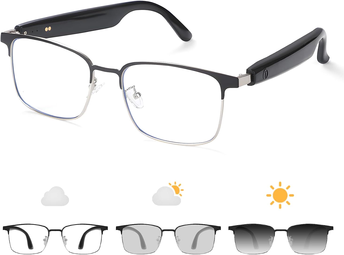 Pair of GenXenon GS06S smart glasses with Bluetooth audio