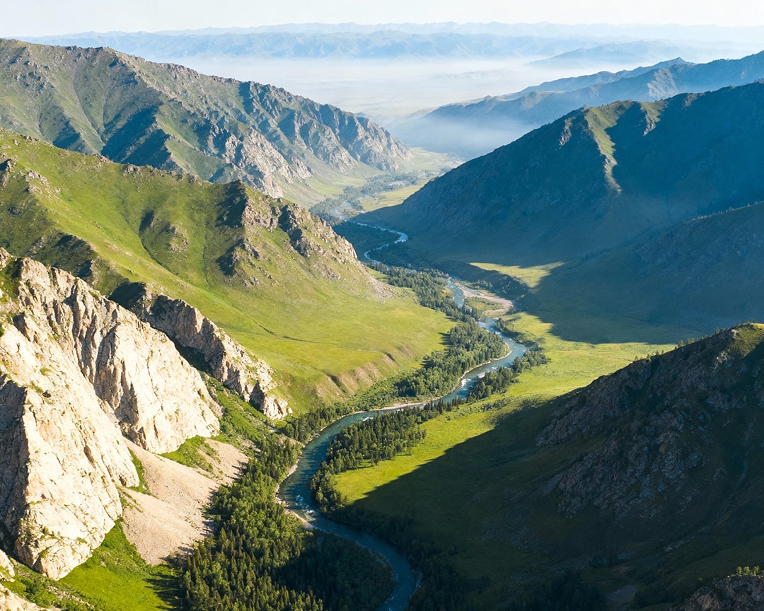 A view of the Altai Mountains, the region that supplies the shilajit resin