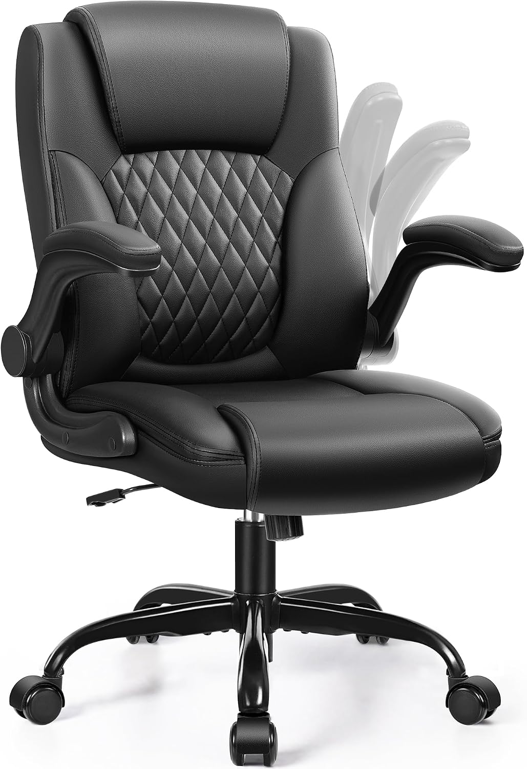 Black leather office chair from Brick Attic