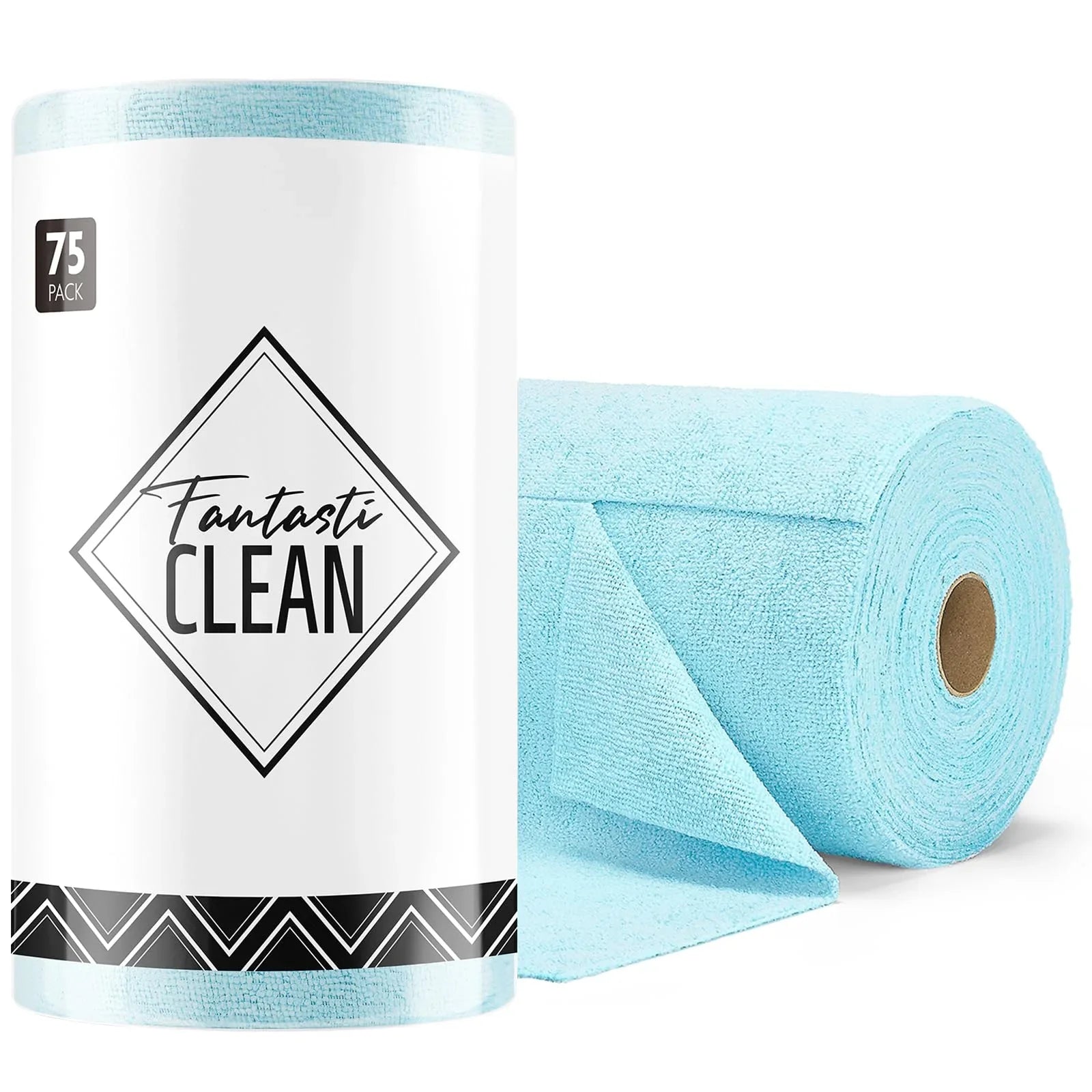 Blue FantastiCLEAN 75-pack tear-away microfiber cleaning roll