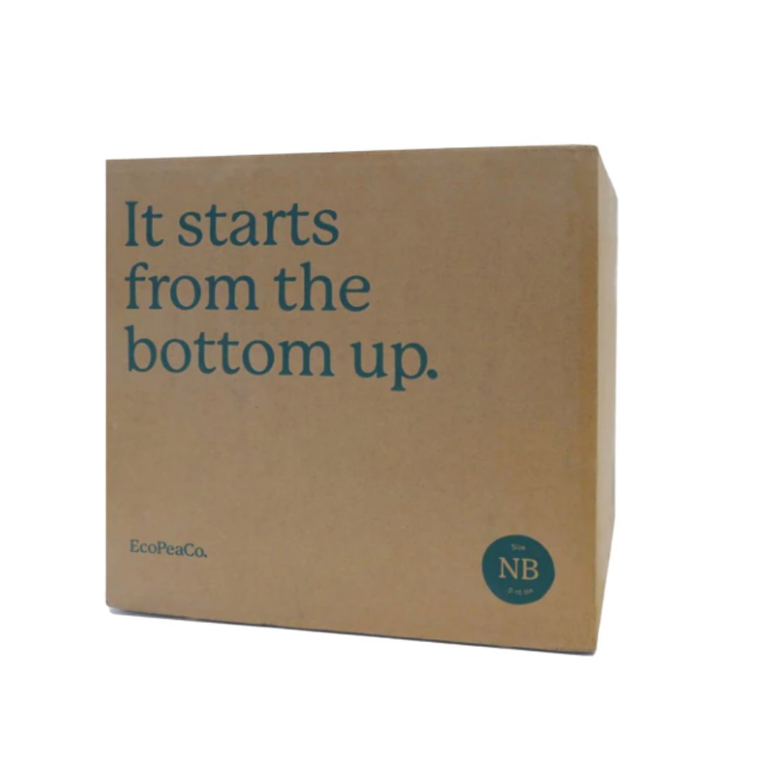 A box of Eco Pea Co. bamboo diapers