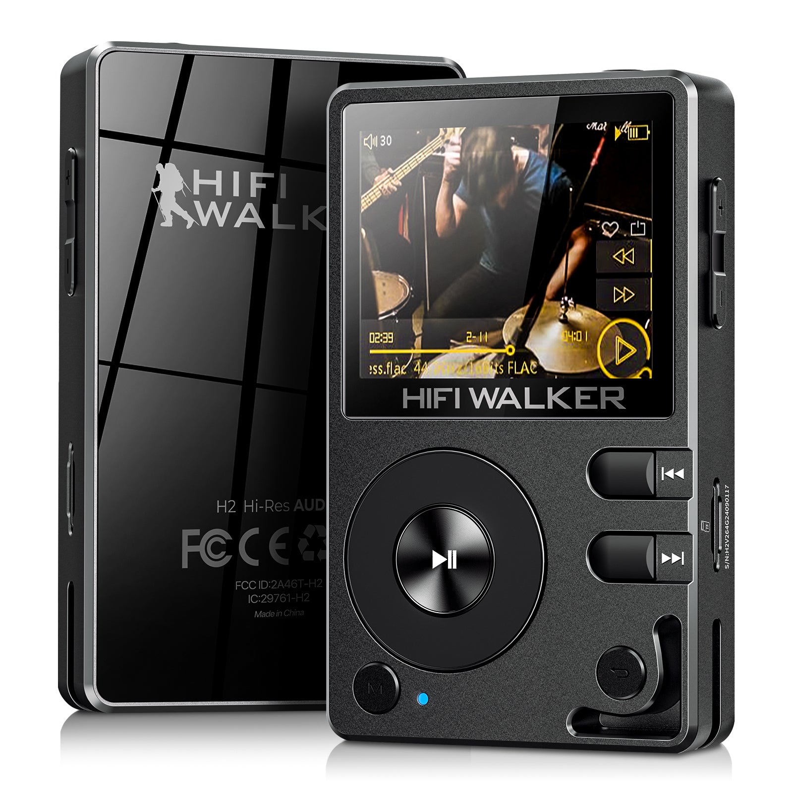 Front of the HIFI WALKER H2 high-resolution music player