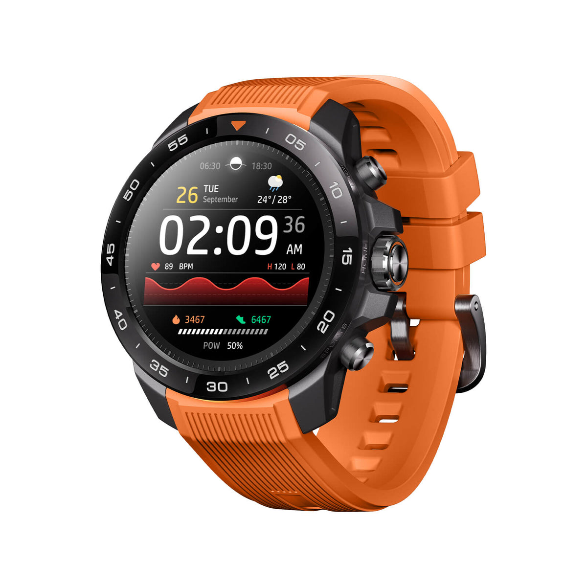 Front view of the Mibro GS Explorer S outdoor smartwatch