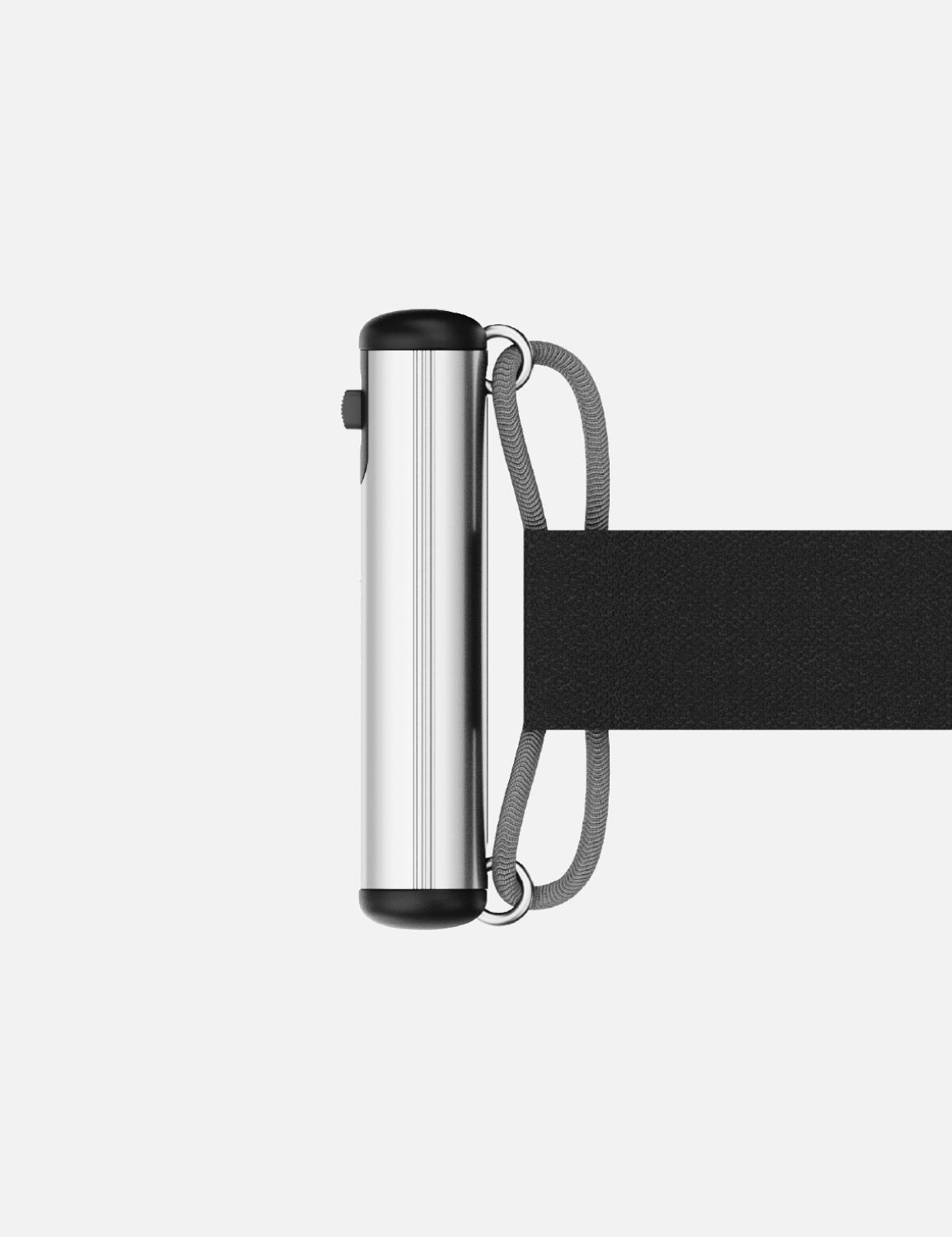 The MyoSphere recovery belt holding the ball against the lower back for hands-free use