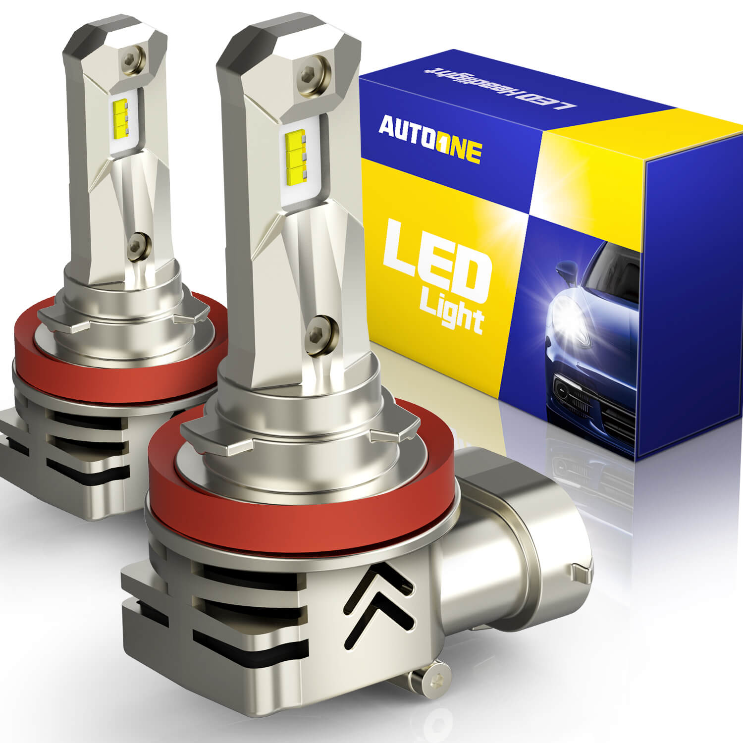 Pair of AUTOONE H11 LED headlight bulbs