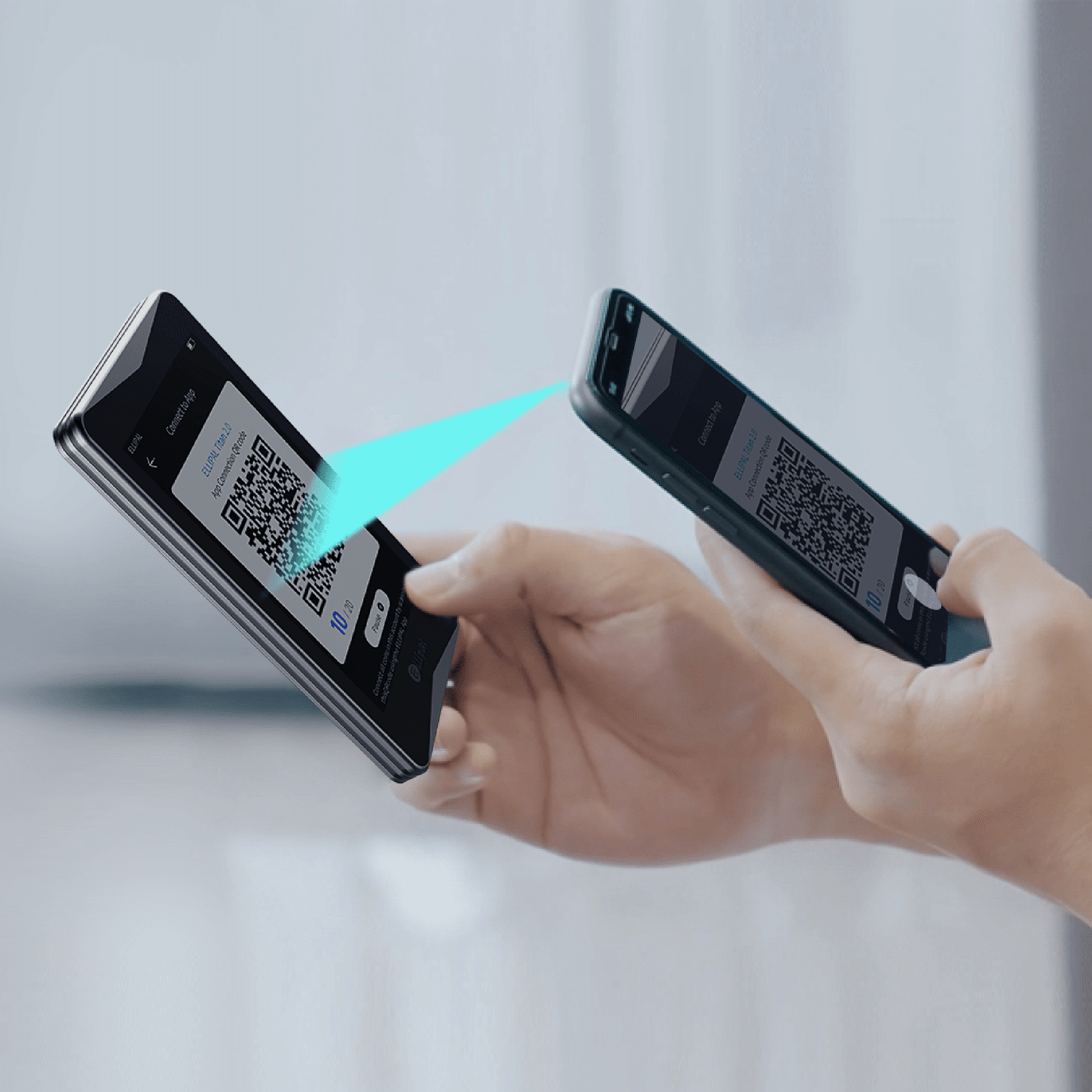 ELLIPAL Titan 2.0 handling a QR-code transaction signing with a smartphone