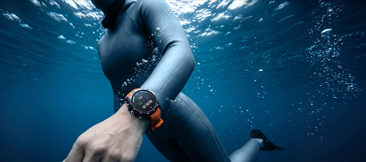 Mibro GS Explorer S showing its water resistance and freediving support