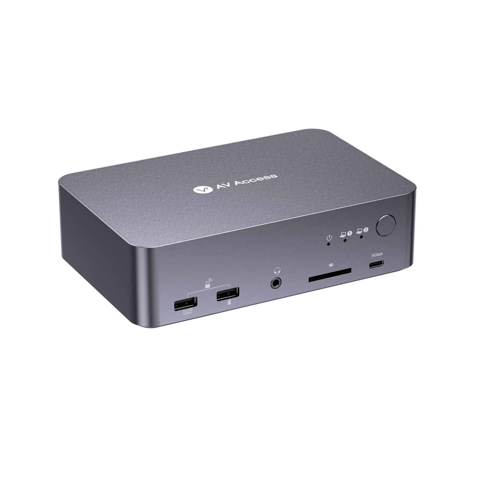 AV Access KVM Switch Dock: Two Laptops, Two Monitors, One Cable Each