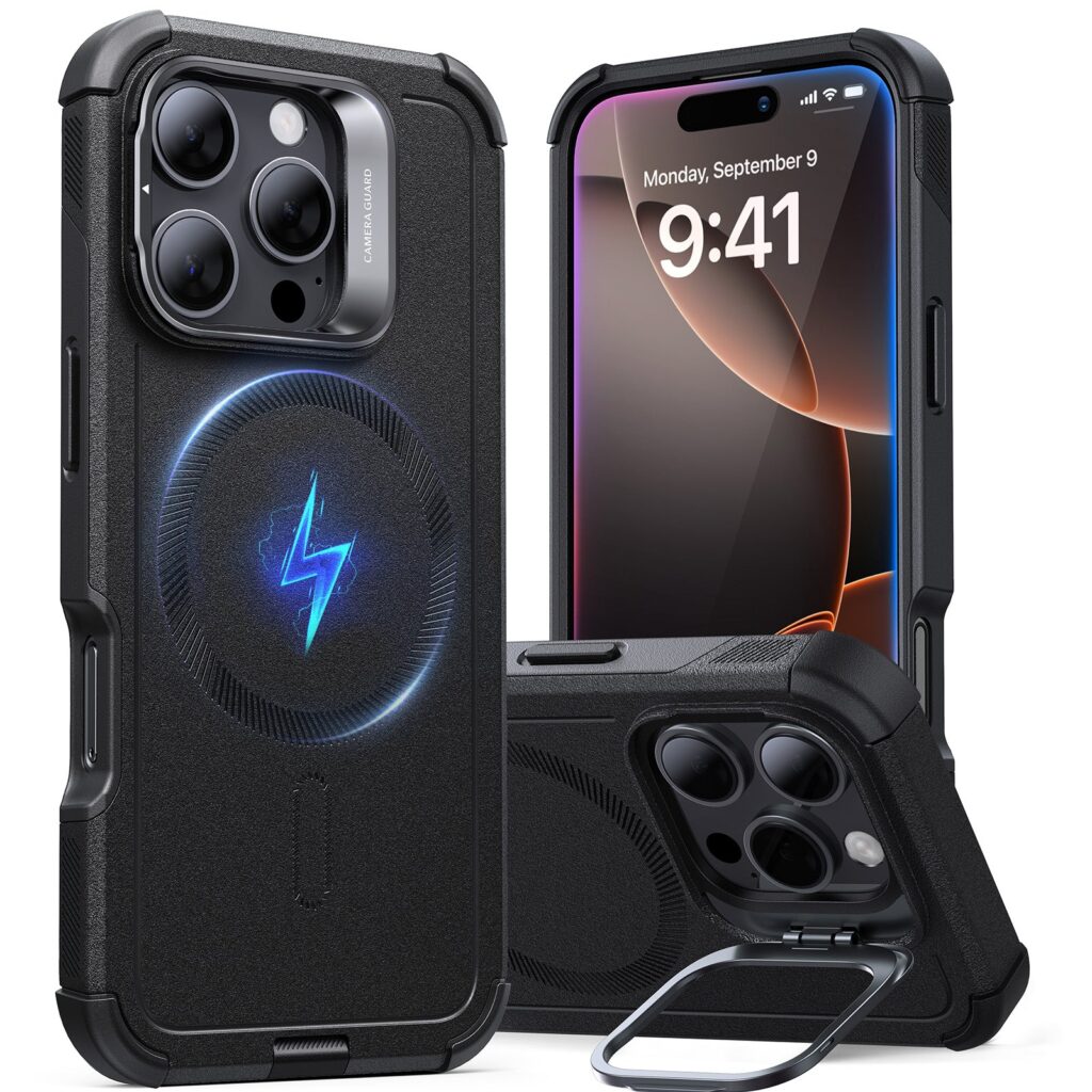 ESR iPhone 16 Pro Cyber Series Case: Rugged Shell, Built-In Stand
