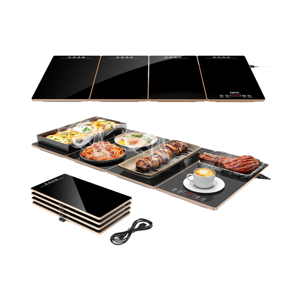 FEPPO 4-in-1 Electric Warming Tray: Modular Heat for Buffet Hosting