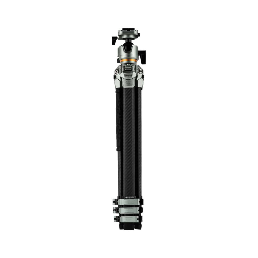 Fotopro Origin Plus tripod folded down with its ball head attached