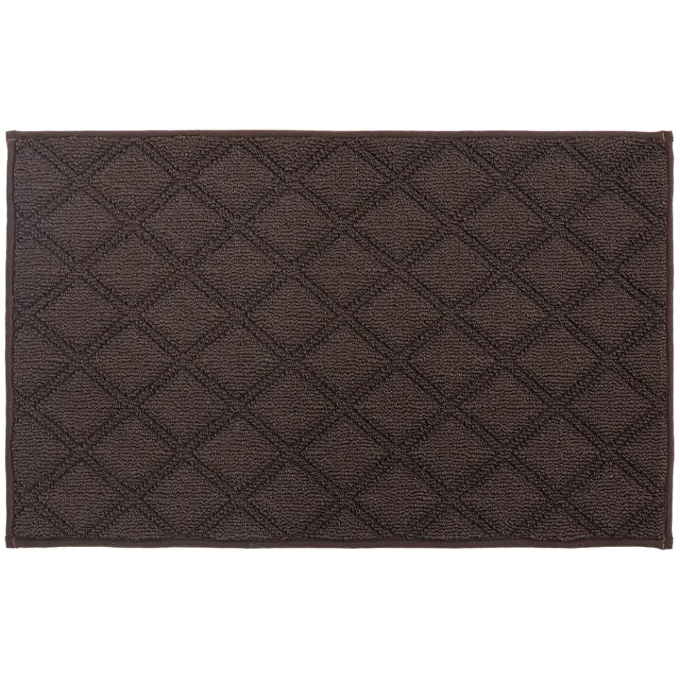 Jaatop Textured Diamond Entry Mat in brown with a diamond texture