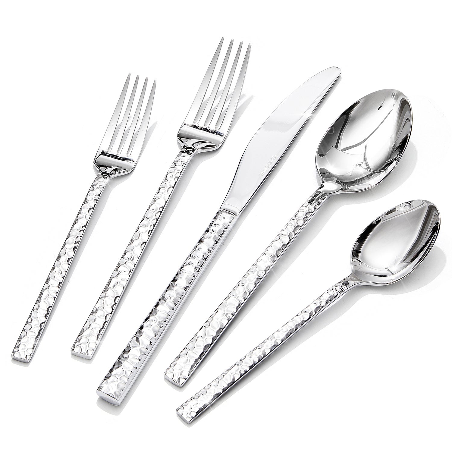 KINGSTONE Hammered Silverware Set Review: Steel, Finish and Fit