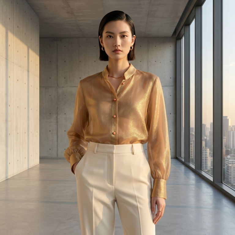 LUXE ORIENTA Champagne Silk Blouse Review: What the Spec Sheet Tells You
