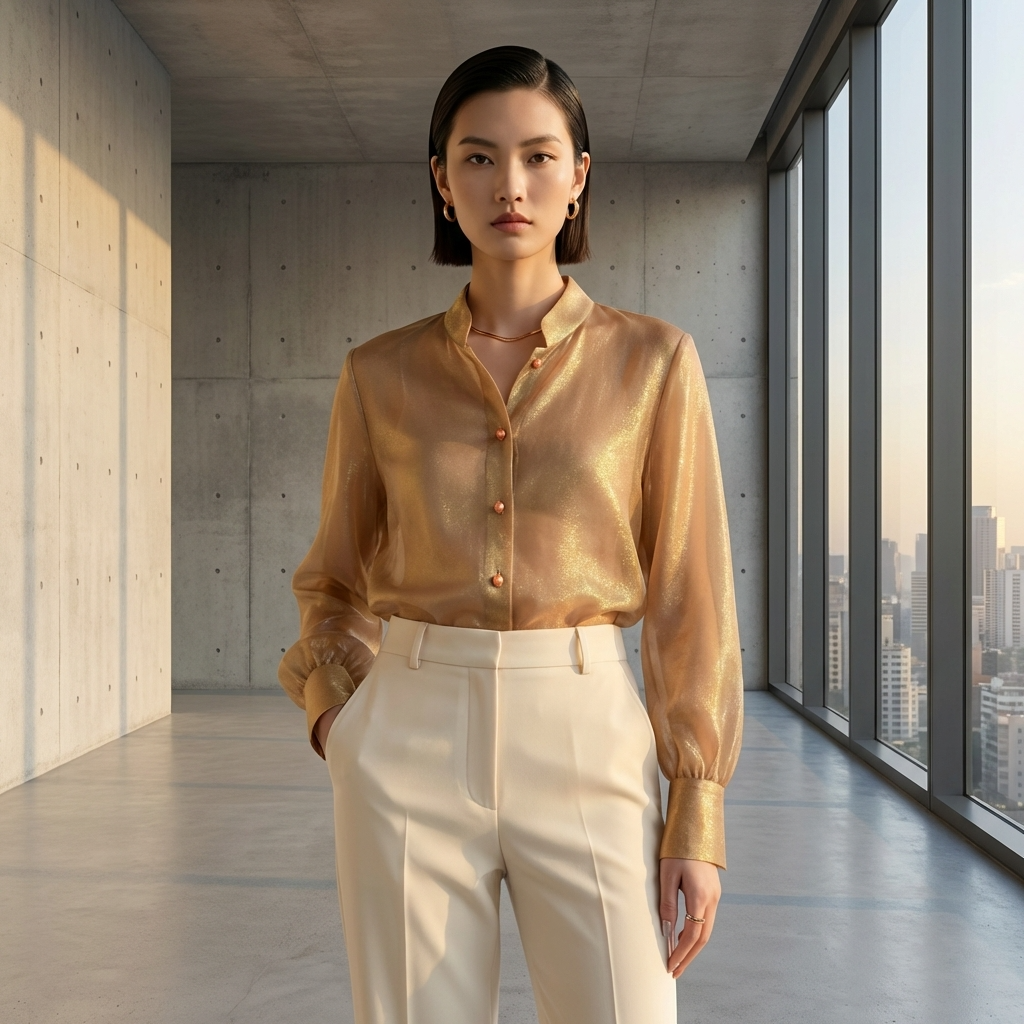LUXE ORIENTA Champagne Silk Blouse Review: What the Spec Sheet Tells You