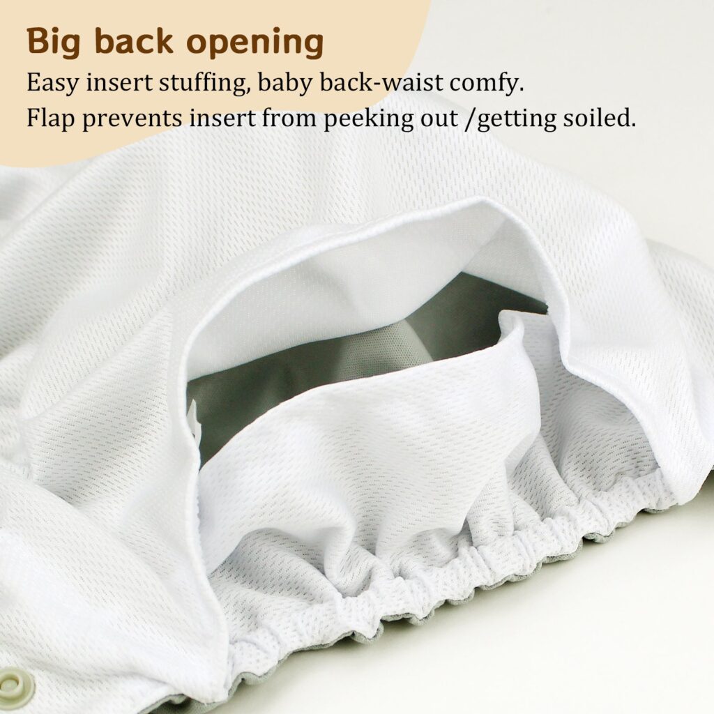 Inside view of the Mama Koala pocket opening, showing the flap that holds the insert in place
