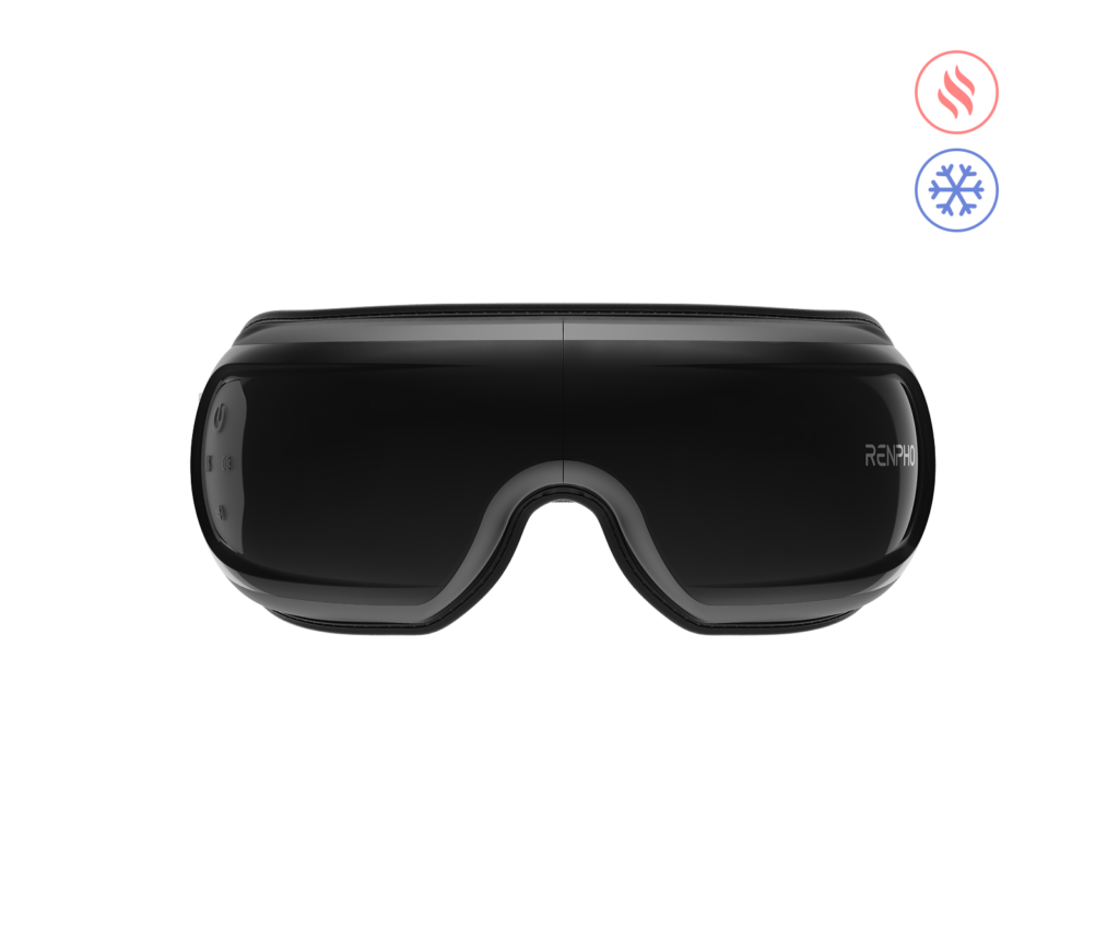 Renpho Eyeris 3 eye massager in black with heat and cooling icons