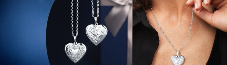 U7 Angel-Wing Heart Locket Necklace: A Gift-Ready Photo Pendant