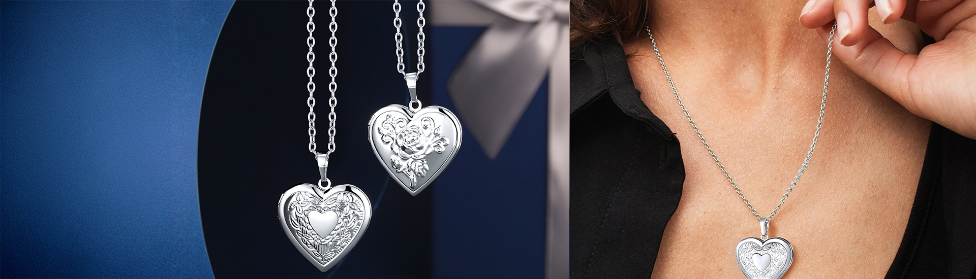 U7 Angel-Wing Heart Locket Necklace: A Gift-Ready Photo Pendant