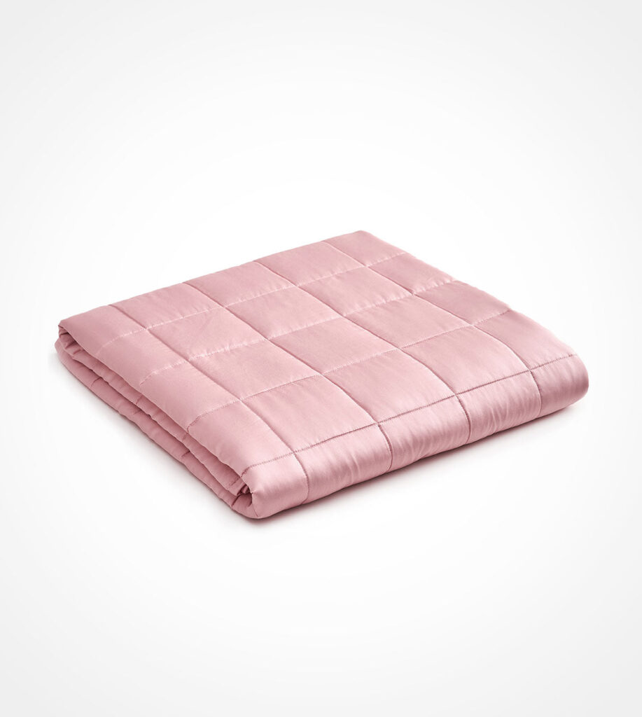 YNM Home Cooling Bamboo Weighted Blanket folded in the Rose color